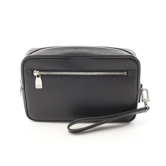 Louis Vuitton Black Taiga Pochette Noir Bag Clutch Kasai Leather Black - Picture 1 of 7